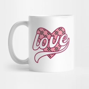 Buffalo Plaid Heart Love Valentine days Mug